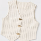 Women's Pinstripe Waistcoat and Wide-Leg Trouser Set