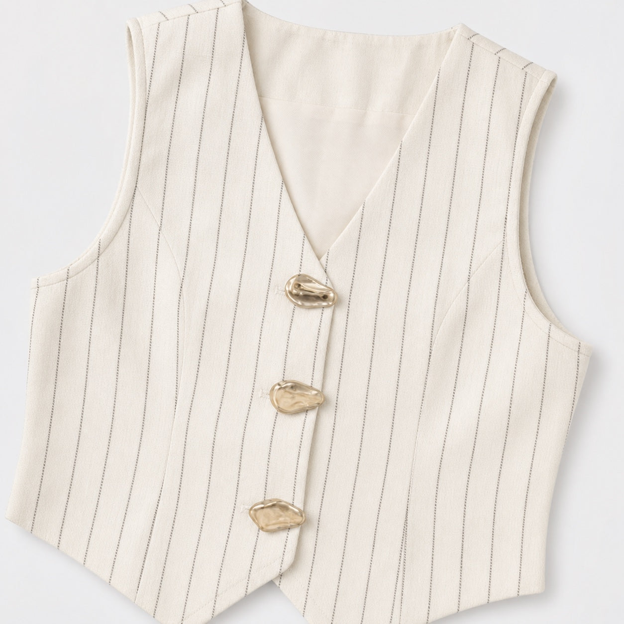 Women's Pinstripe Waistcoat and Wide-Leg Trouser Set