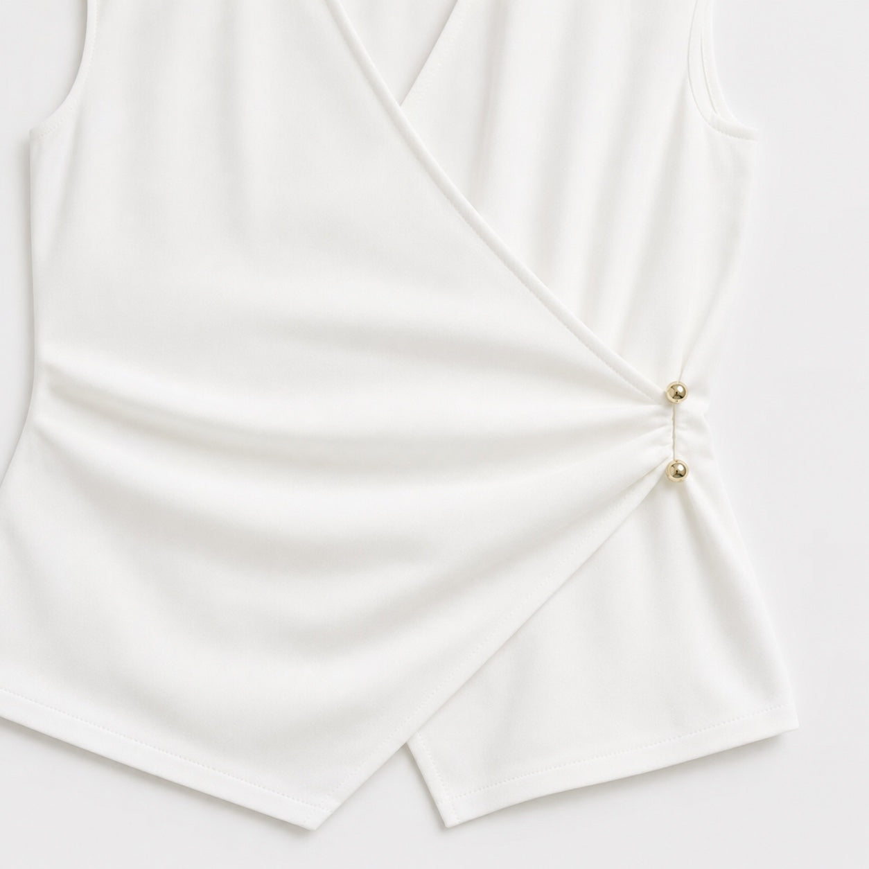 Women's Wrap Top and Wide-Leg Trouser Set Ruched Detail