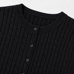Women's Cable-Knit Button Cardigan Long Sleeve Slim Fit