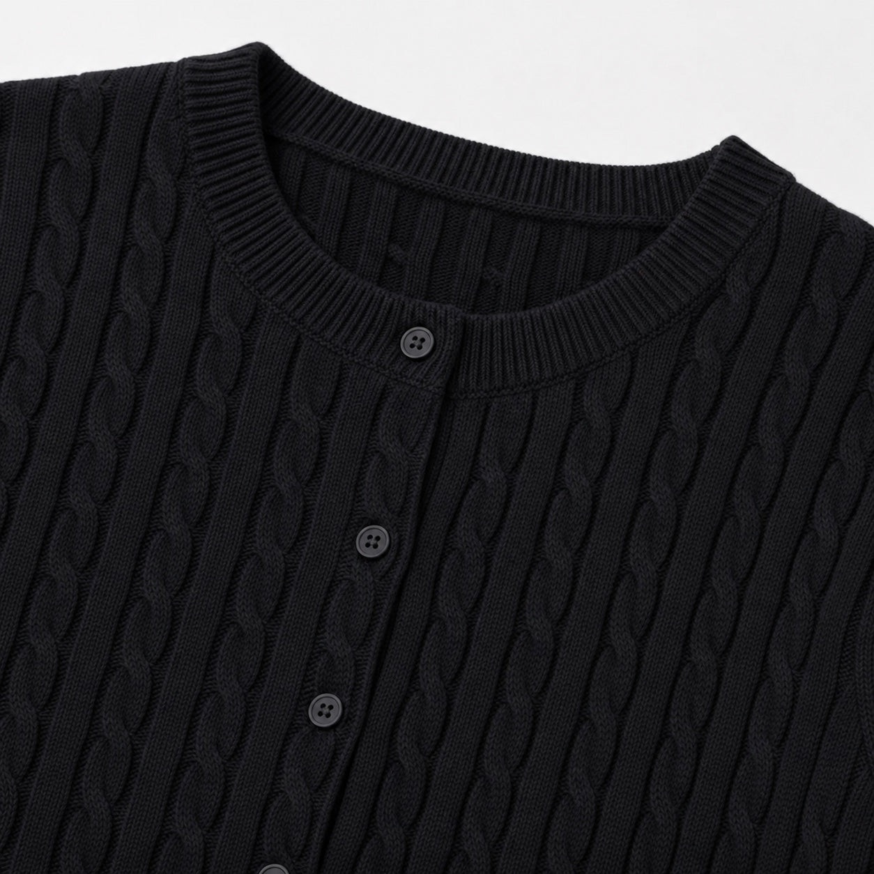 Women's Cable-Knit Button Cardigan Long Sleeve Slim Fit