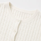 Women's Cable-Knit Button Cardigan Long Sleeve Slim Fit