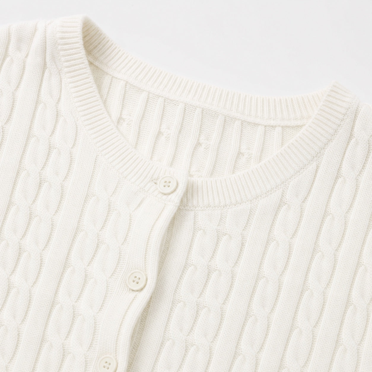 Women's Cable-Knit Button Cardigan Long Sleeve Slim Fit