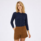 Women's Cable-Knit Button Cardigan Long Sleeve Slim Fit