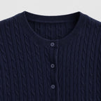 Women's Cable-Knit Button Cardigan Long Sleeve Slim Fit