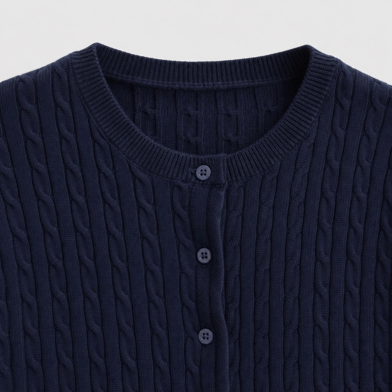 Women's Cable-Knit Button Cardigan Long Sleeve Slim Fit