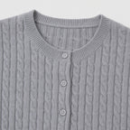 Women's Cable-Knit Button Cardigan Long Sleeve Slim Fit