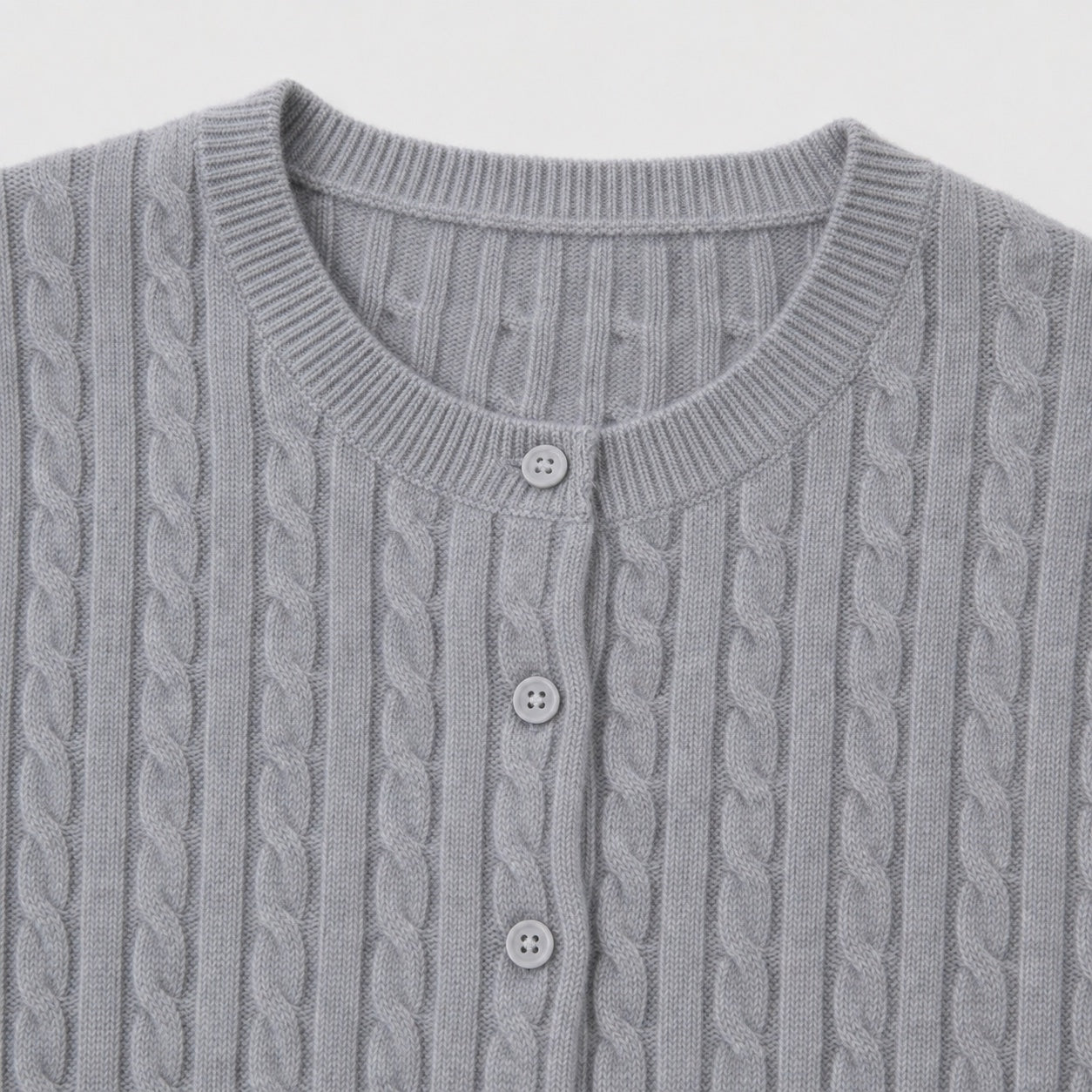 Women's Cable-Knit Button Cardigan Long Sleeve Slim Fit