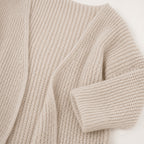 Women's Knit Open-Front Cardigan Three-Quarter Sleeve Relaxed Fit