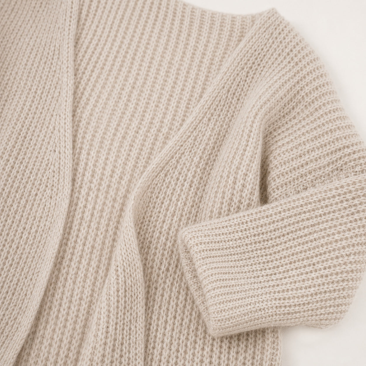 Women's Knit Open-Front Cardigan Three-Quarter Sleeve Relaxed Fit