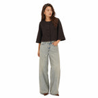 Women's Fine-Knit Jacket Bell Sleeve Relaxed Fit