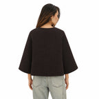 Women's Fine-Knit Jacket Bell Sleeve Relaxed Fit