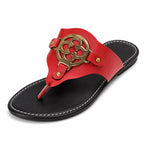 Women's Ornate Medallion Sandals Flat Slip-On Fit