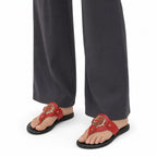 Women's Ornate Medallion Sandals Flat Slip-On Fit