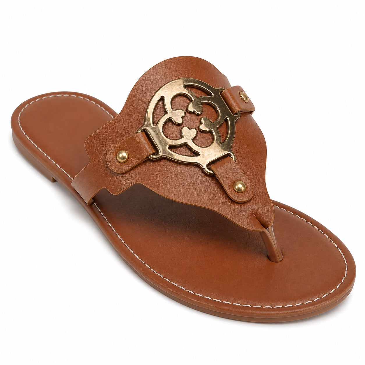 Women's Ornate Medallion Sandals Flat Slip-On Fit