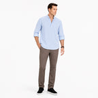 Men's Linen-Look Henley Shirt Roll-Tab Sleeve Relaxed Fit