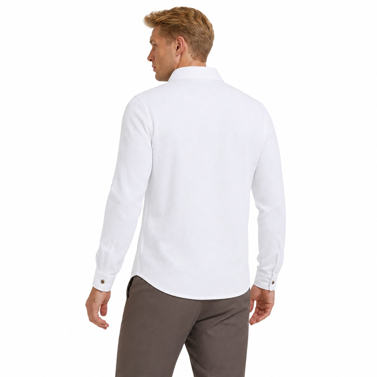 Men's Dual-Pocket Utility Shirt Long Sleeve Relaxed Fit