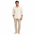 Men's Dual-Pocket Utility Shirt Long Sleeve Relaxed Fit