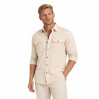 Men's Dual-Pocket Utility Shirt Long Sleeve Relaxed Fit