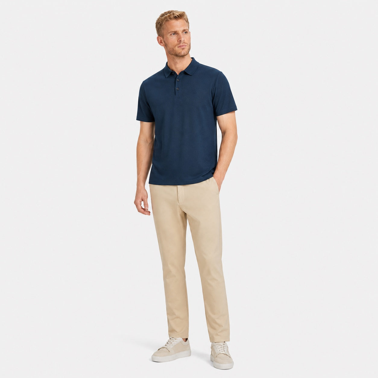 Men's Short Sleeve Polo Button Regular Fit