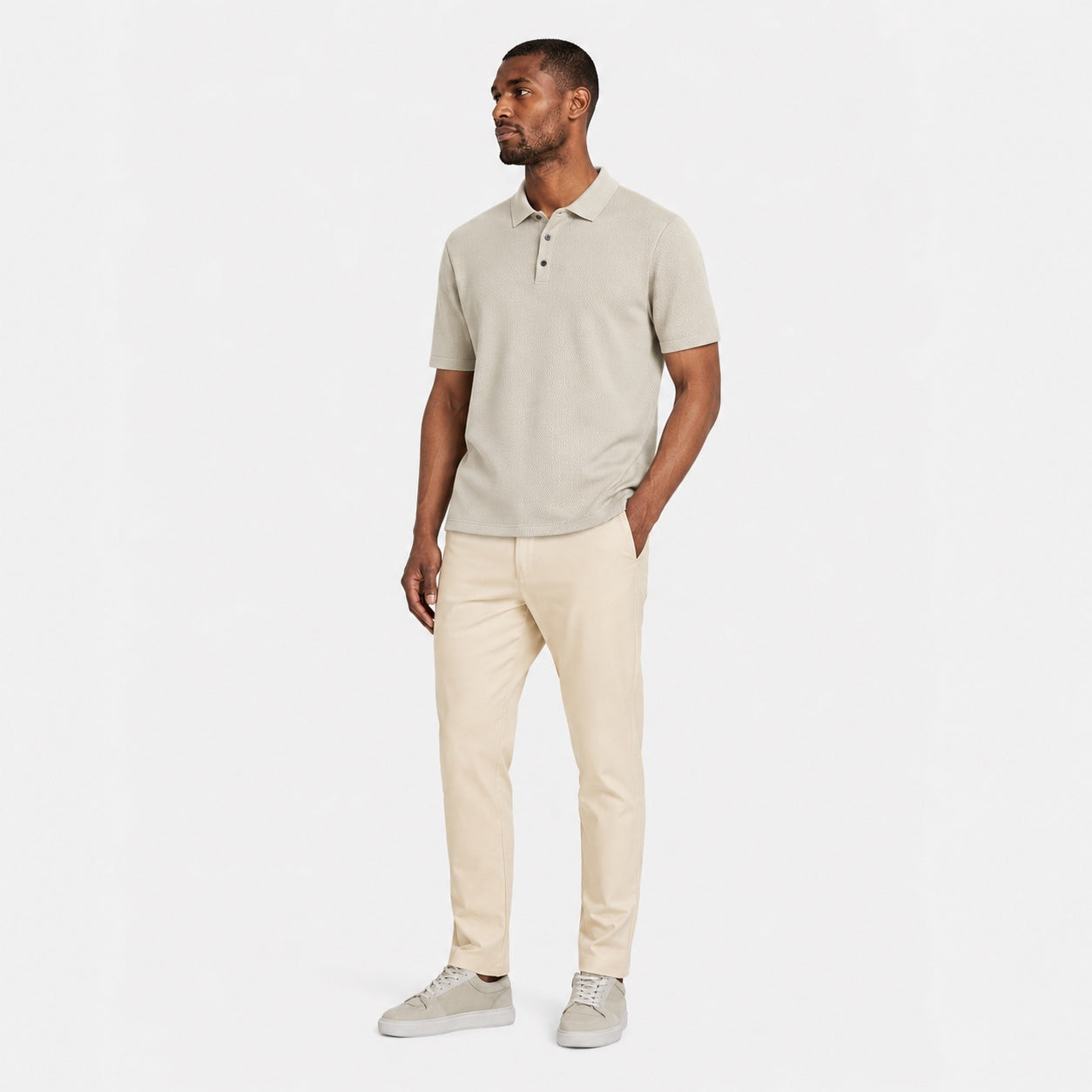 Men's Short Sleeve Polo Button Regular Fit