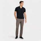 Men's Fine-Knit Polo Open Collar Short Sleeve Regular Fit