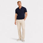 Men's Fine-Knit Polo Open Collar Short Sleeve Regular Fit