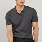 Men's Fine-Knit Polo Open Collar Short Sleeve Regular Fit