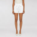 White paperbag-waist shorts front