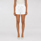 White paperbag-waist shorts front